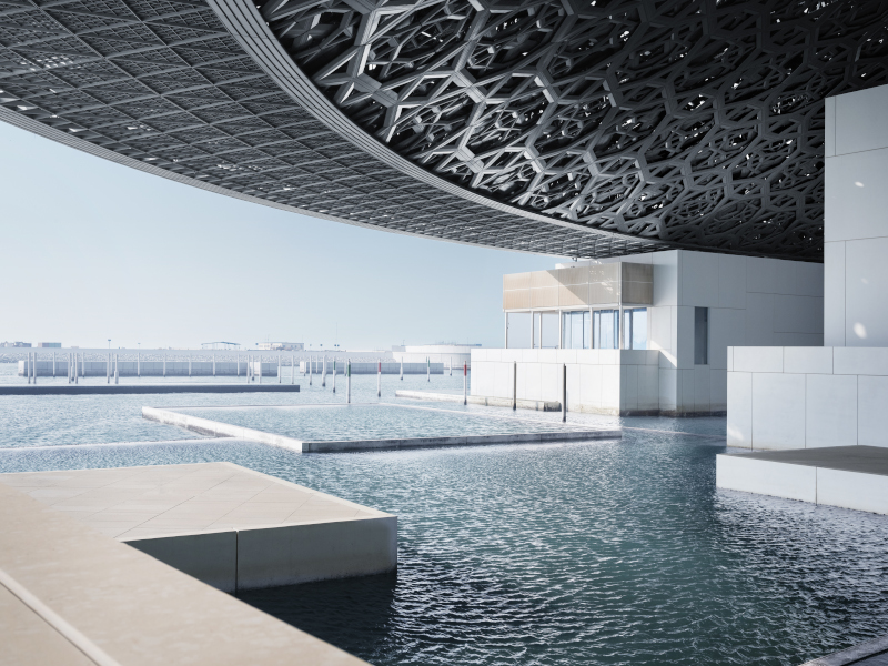 Louvre Abu Dhabi - View overlooking the sea (C) Louvre Abu Dhabi, Mohamed Somji
